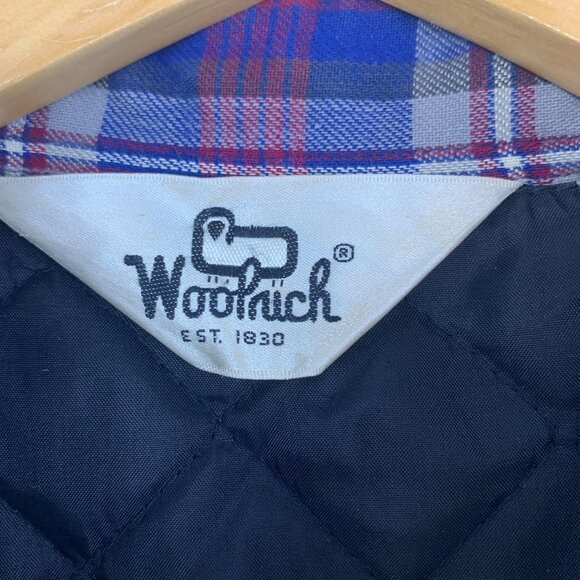 Vtg Woolrich Flannel Jacket Insulated Lined Button Up Large Lumberjack Blue Red - Picture 6 of 10
